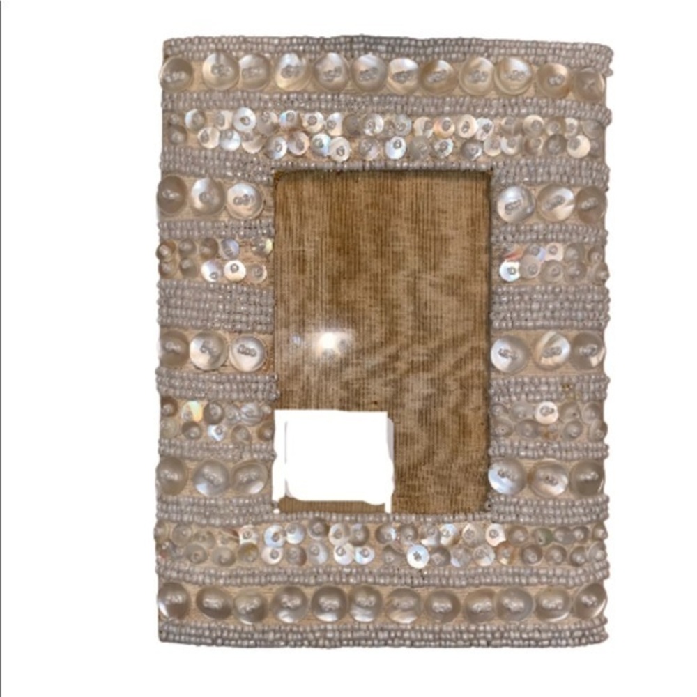 Mother of pearl button picture frame